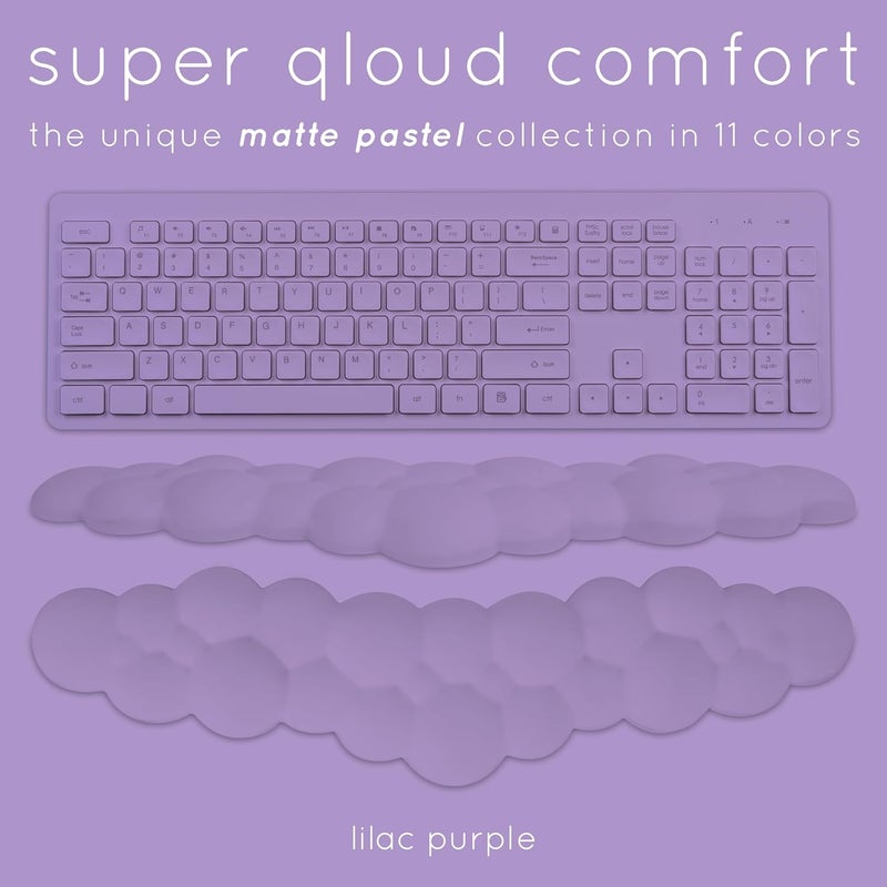 Create-ables Qloud Cloud Wrist Rest Keyboard Wrist Rest for Computer Keyboard Pad, Cloud Keyboard Wrist Rest, Wrist Pad for Keyboard, Memory Foam, Non Slip Base, Comes with Mouse Pad - Lilac Purple - Image 3